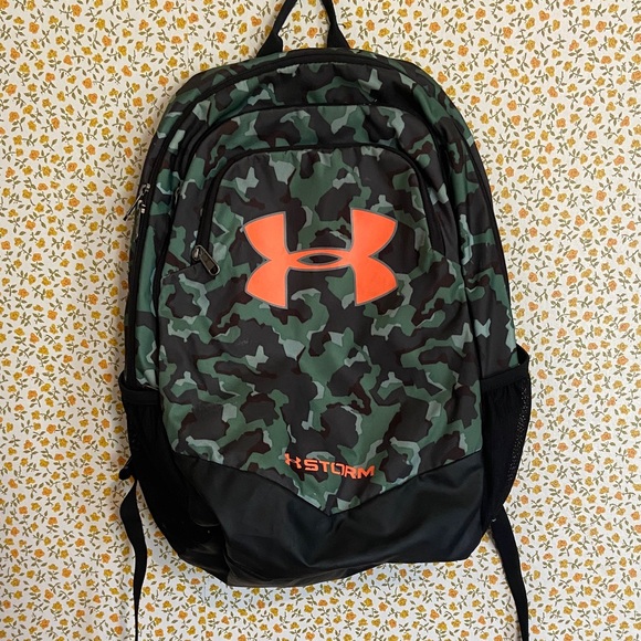 Under Armour Other - Under Armour Storm Backpack - Green Camo and Orange
